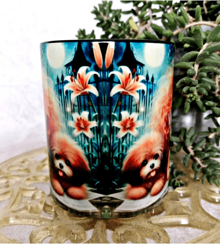 Sevimli dostlar vintage baskı büyük boy kupa