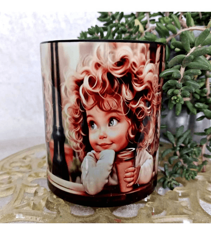 Kahve keyfi vintage baskı büyük boy kupa