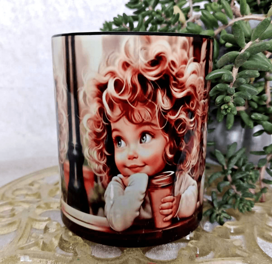 Kahve keyfi vintage baskı büyük boy kupa