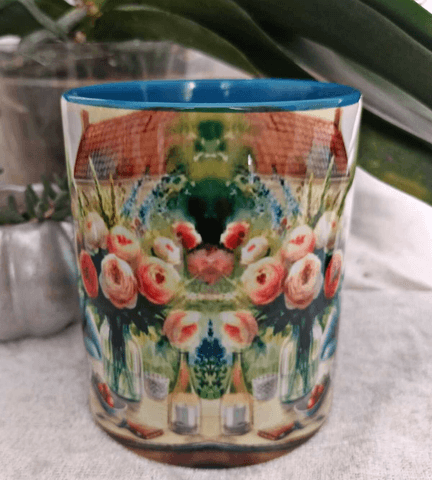 Huzur bahçesi vintage baskı büyük boy kupa