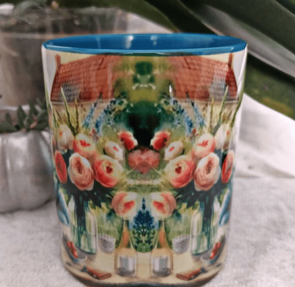 Huzur bahçesi vintage baskı büyük boy kupa