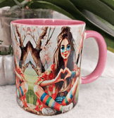 Aşk vintage baskı büyük boy kupa