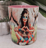 Aşk vintage baskı büyük boy kupa