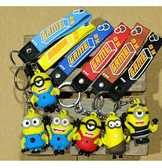 Minionlar açık mavi silikon lüks anahtarlık çanta aksesuar