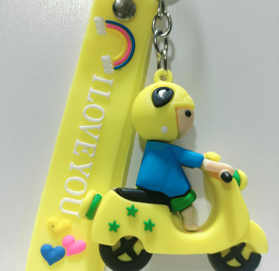 Scooter sarı silikon lüks anahtarlık çanta aksesuar