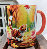 Sevimli kedi vintage baskı büyük boy kupa