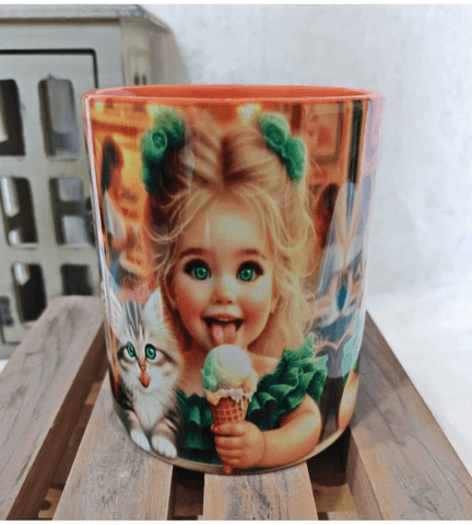 Sevimli dostlar vintage baskı büyük boy kupa