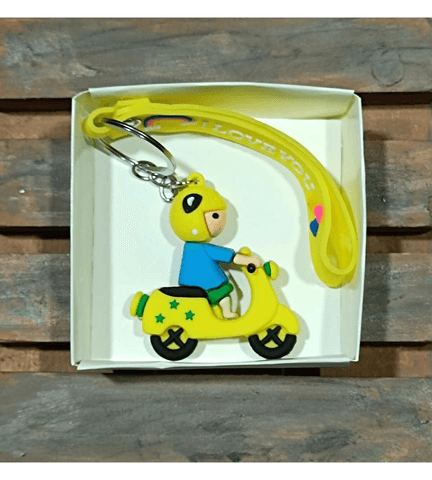 Scooter sarı silikon lüks anahtarlık çanta aksesuar