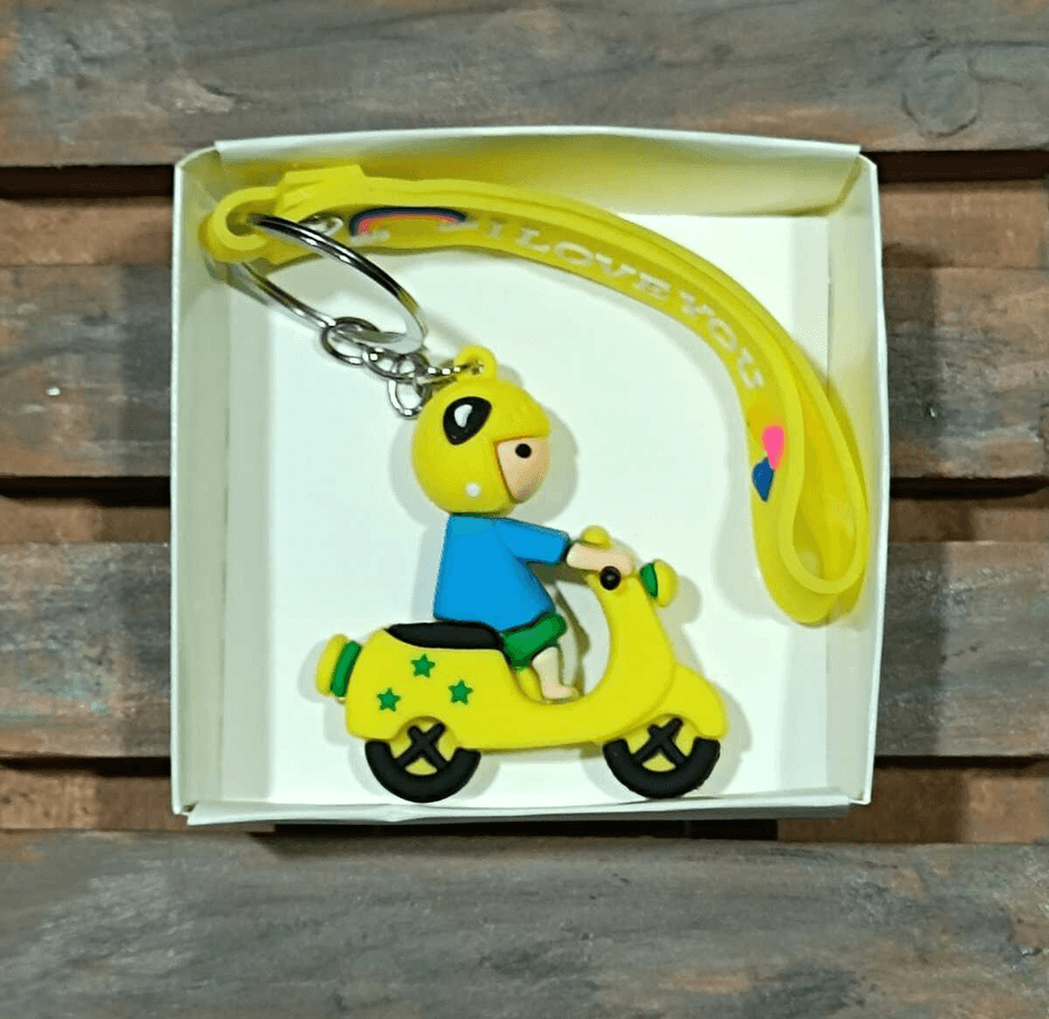 Scooter sarı silikon lüks anahtarlık çanta aksesuar