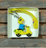 Scooter sarı silikon lüks anahtarlık çanta aksesuar