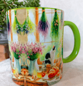 Lavantalar vintage baskı büyük boy kupa