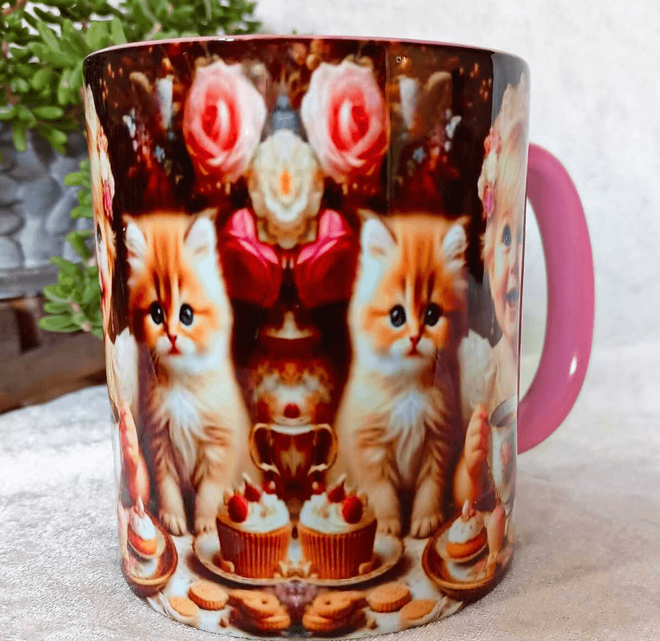 Prenses vintage baskı büyük boy kupa