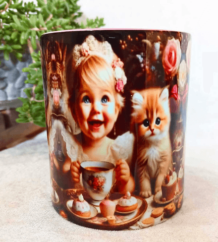 Prenses vintage baskı büyük boy kupa