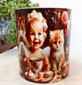 Prenses vintage baskı büyük boy kupa