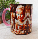 Prenses vintage baskı büyük boy kupa