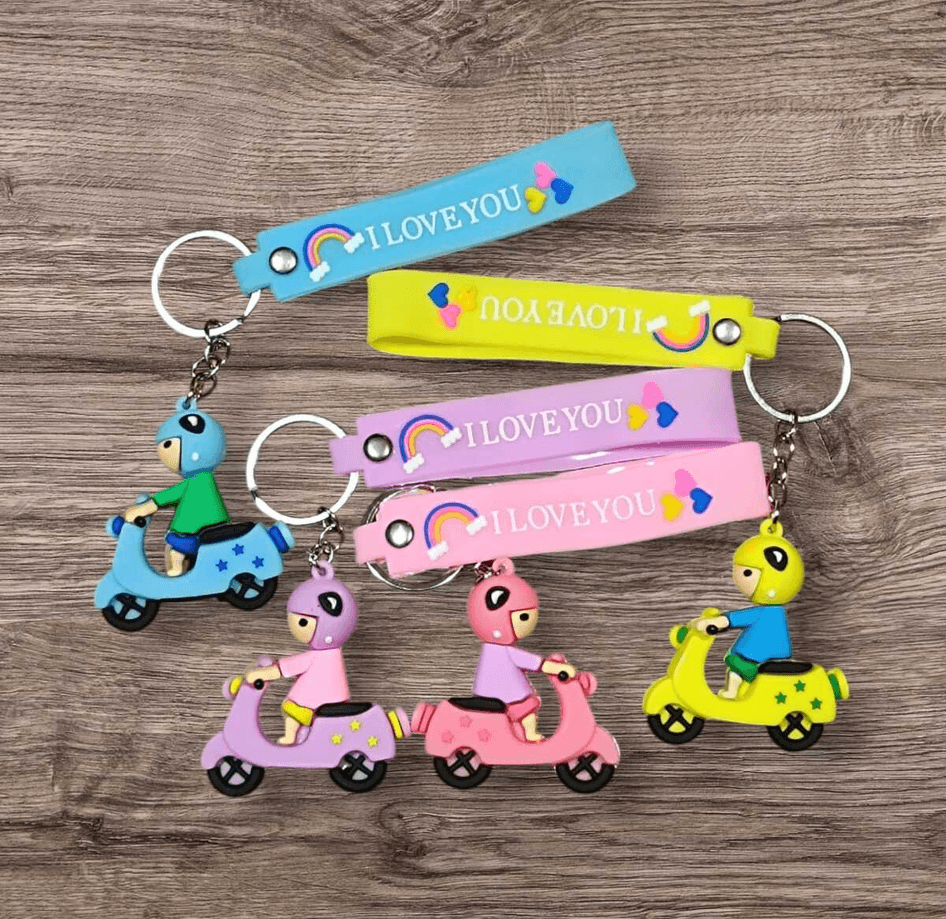 Scooter sarı silikon lüks anahtarlık çanta aksesuar