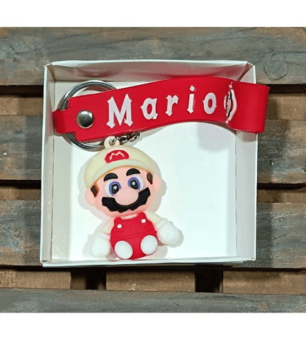 Süper mario kırmızı silikon lüks anahtarlık çanta aksesuar
