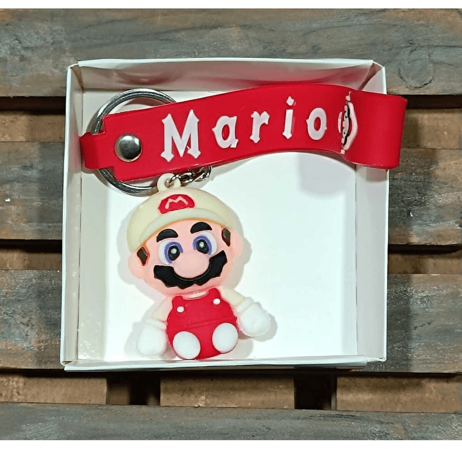 Süper mario kırmızı silikon lüks anahtarlık çanta aksesuar