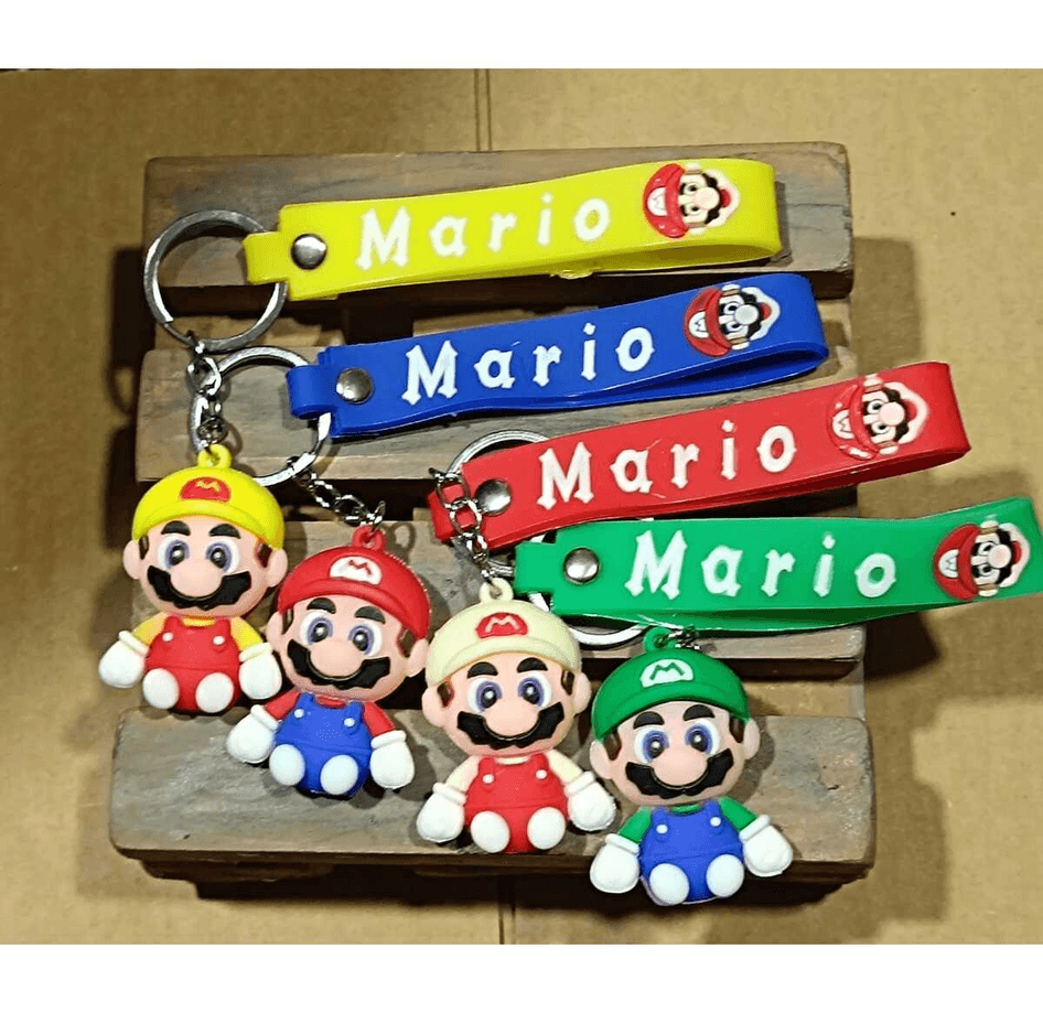 Süper mario kırmızı silikon lüks anahtarlık çanta aksesuar