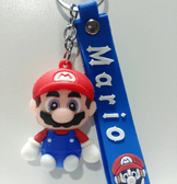 Süper mario mavi silikon lüks anahtarlık çanta aksesuar