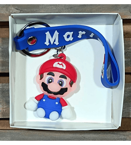 Süper mario mavi silikon lüks anahtarlık çanta aksesuar