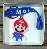 Süper mario mavi silikon lüks anahtarlık çanta aksesuar