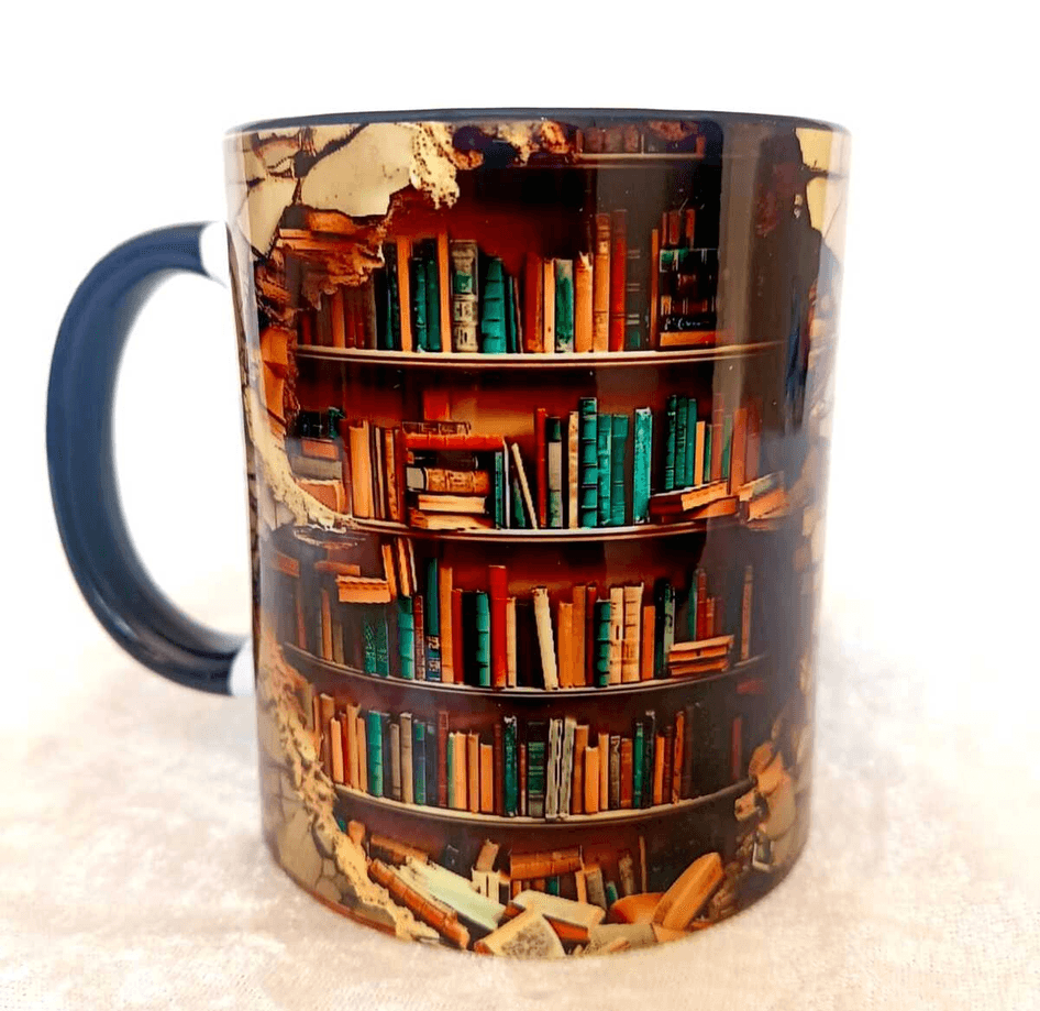 Kitap Kitaplık 3d Baskı Büyük Boy Kupa