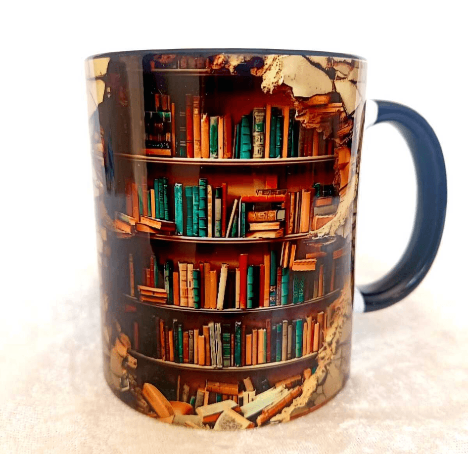 Kitap Kitaplık 3d Baskı Büyük Boy Kupa