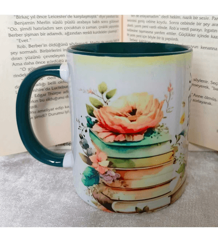 Kitap Kitaplar Vintage Baskı Büyük Boy Kupa