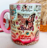 Kelebek Büyük Boy Porselen Kupa