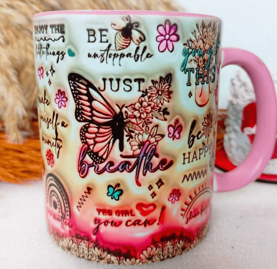 Kelebek Büyük Boy Porselen Kupa