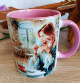 Kahve keyfi vintage baskı büyük boy kupa