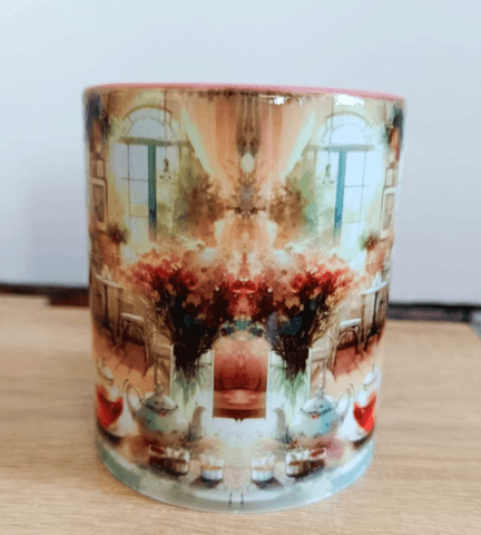 Kahve keyfi vintage baskı büyük boy kupa