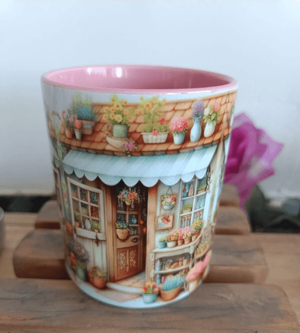 Vintage baskı büyük boy kupa