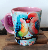 Papağan vintage baskı büyük boy kupa