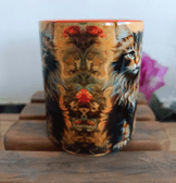 Kedi Vintage baskı büyük boy kupa