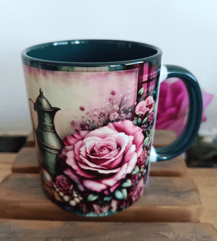 Vintage baskı büyük boy kupa