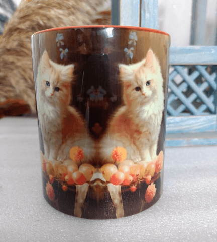 Vintage baskı büyük boy kupa