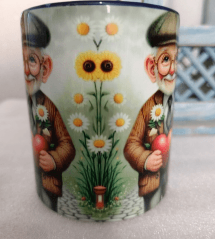 Vintage baskı büyük boy kupa