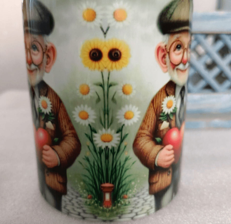 Vintage baskı büyük boy kupa