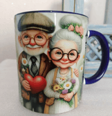 Vintage baskı büyük boy kupa