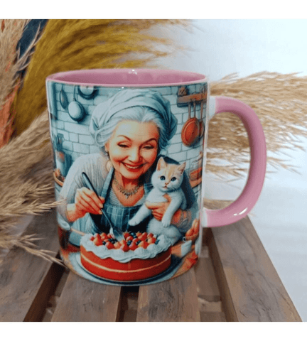 Vintage baskı büyük boy kupa