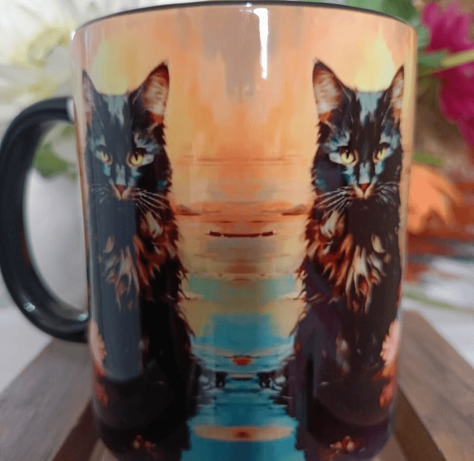 Vintage baskı büyük boy kupa