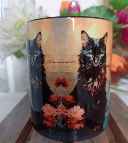 Vintage baskı büyük boy kupa