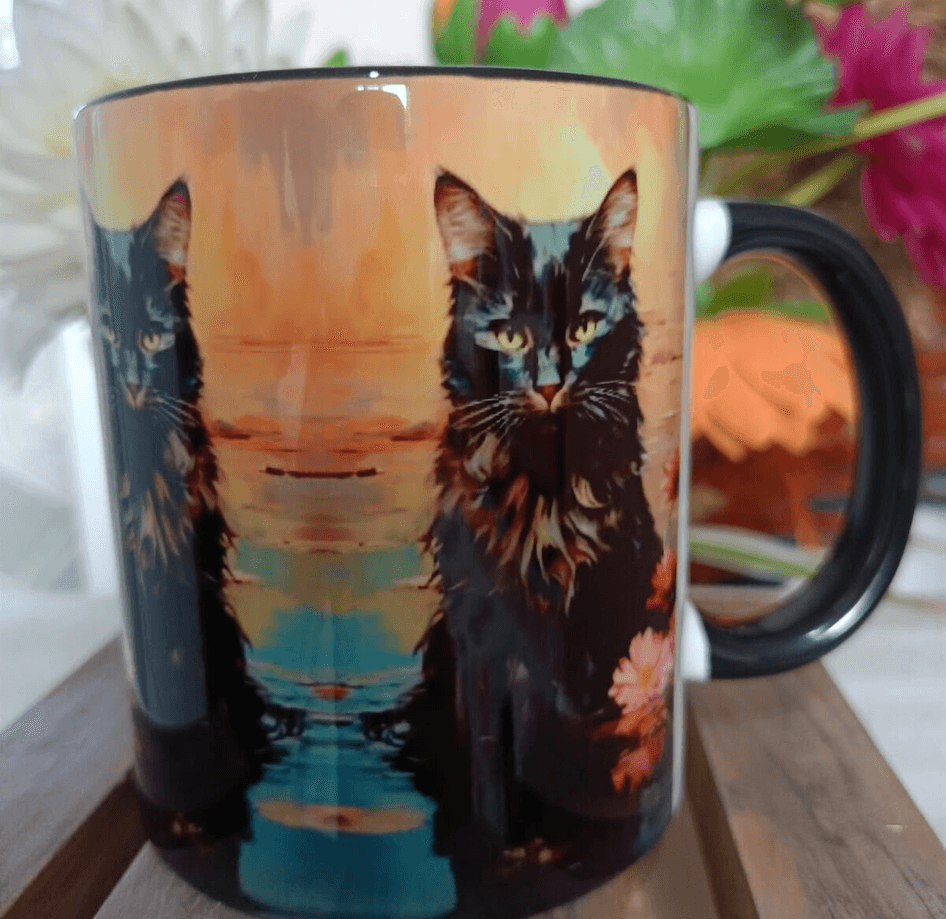 Vintage baskı büyük boy kupa