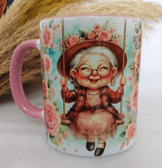 Vintage baskı büyük boy kupa