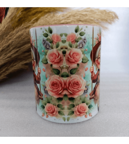 Vintage baskı büyük boy kupa