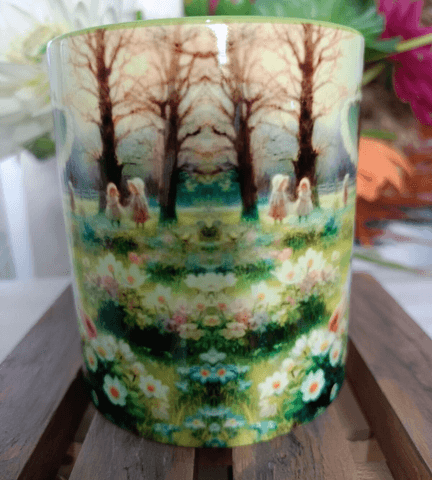 Vintage baskı büyük boy kupa