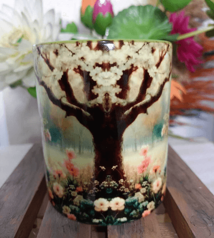 Vintage baskı büyük boy kupa