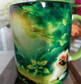 Vintage baskı büyük boy kupa